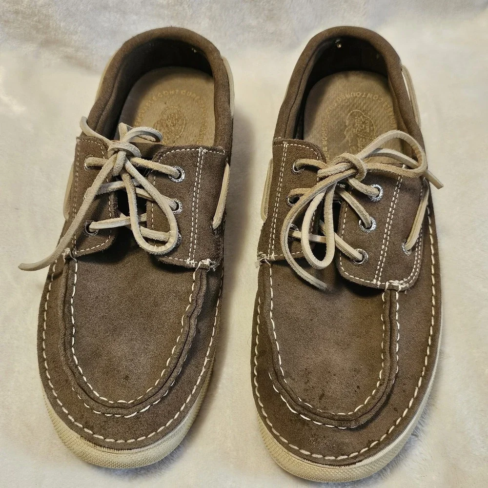 Sperry Top-Sider Largo 3-Eyelet Brown Suede Boat Shoes Men's Size 8.5 M